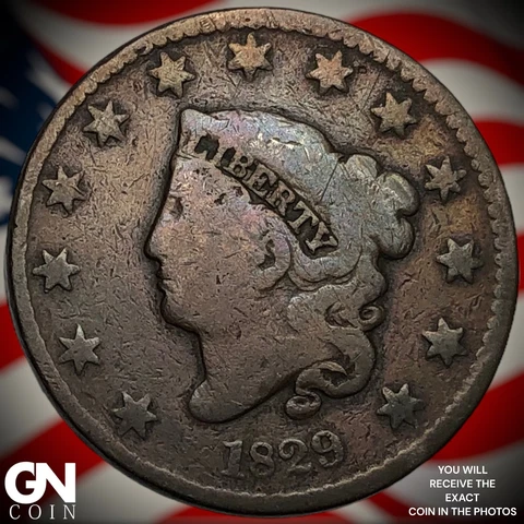 1829 Coronet Head Large Cent  Q6375 Cover