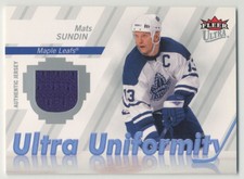Mats Sundin 2007-08 Fleer Ultra Uniformity Jersey PATCH #U-MS Toronto Maple