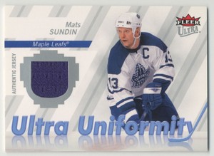 Mats Sundin 2007-08 Fleer Ultra Uniformity Jersey PATCH #U-MS Toronto Maple