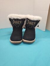 Juicy Couture Toddler Girls Lil Burbank Rhinestones Black Boots Shoes Size 2