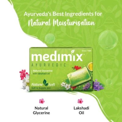 Barra de baño de glicerina natural ayurvédica Medimix, 125 g de glicreno natural Ayurveda Foto 1 de 4