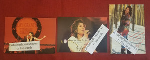 Amy Grant country singer SET of 3 Vintage Photo Tv Fan Card, fac. signed Tamkin