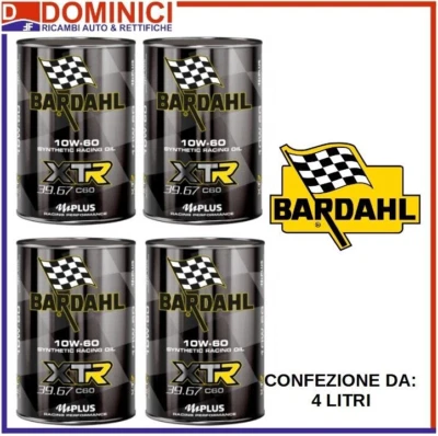 OLIO MOTORE BARDAHL XTR C60 RACING 10W60 OLIO MOTORE ABARTH 500 595 695 4 LITRI