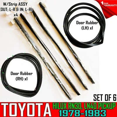 PARA CAMIONETA TOYOTA HILUX 1978-83 4x4 DLX SR5 22R LÍNEA DE CINTURÓN Y PUERTA JUEGO DE TIRAS DE AGUA 6 Foto 1 de 4
