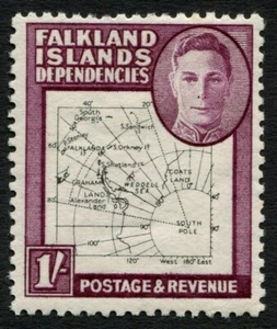 Falkland Islands Dependencies Stamps KGVI 1946-49, SG G16 1/-  LMM Cat £26 Fine - Picture 1 of 2
