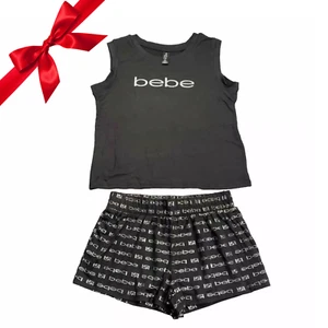 bebe Womens Pajama Sets Tank Top Shirt and Shorts Sleepwear Black Size XL - Picture 1 of 7