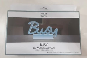 Busy LED Workspace Decor Light By Room 2 Room 8.5" x 5.2" Blue LED Brand New - Picture 1 of 8