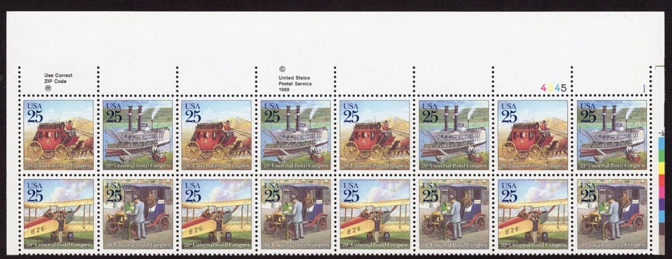 Scott #2437a 20th Universal Postal Congress Plate Block of 16 Stamps - MNH UR - Image 1 of 1