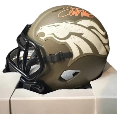 Terrell Davis Signed Broncos Salute To Service Speed Mini Helmet (JSA) - Image 1 of 4