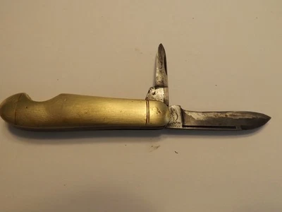 Navaja de Bolsillo Antigua Rara Latón 1924-1933 EE. UU. UMC R219 De Colección-En muy buena condición Foto 1 de 4