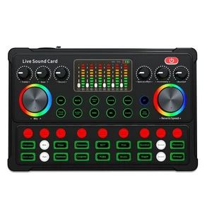 3X(M3 RGB LED Bluetooth Compatible External Mixer Sound Card Noise6629 - Afbeelding 1 van 6