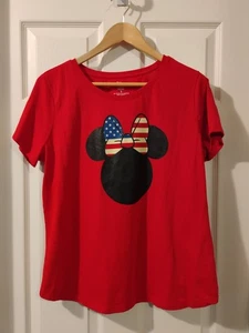 Disney Damen T-Shirt L rot Celebrate Together USA Flagge patriotisch Minnie Mouse - Bild 1 von 6