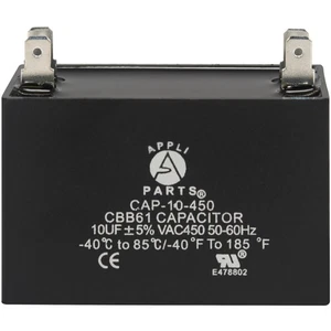 Appli Parts Fan Capacitor 10 mfd (microfarads) uf 450 VAC 4 Terminal Connections - Picture 1 of 7
