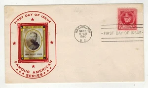 1940 FAMOUS AMERICANS CE REID PHOTO CACHET 880-33 COMPOSER JOHN PHILIP SOUSA - Picture 1 of 1