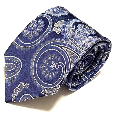 Hugo Boss Tie Luxury Paisley Elegance Blue Green Dapper Designer Skinny Italy — 第 1/4 张图片