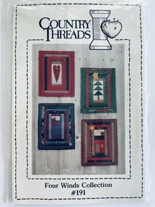 Country Threads Four Winds Collection Wall Quilt Patterns Heart Tree Cat House - Picture 1 of 2