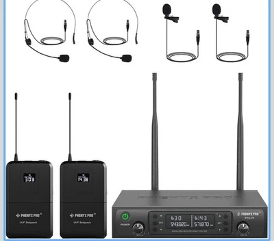 Phenyx Pro PTU-71-2H UHF Dual-Channel Wireless Handheld Microphone System - Image 1 of 4