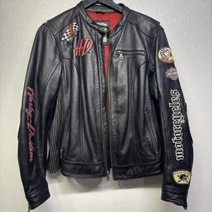 Harley Davidson Mujer 1W JOY RIDE 3N1 Chaqueta de Cuero Falta Chaqueta Interior #S2 - Imagen 1 de 5