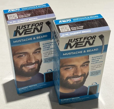 Lote 2 Cepillos de Bigote y Barba Solo Para Hombre Color Gel M-50 Marrón Oscuro Cejas Foto 1 de 4