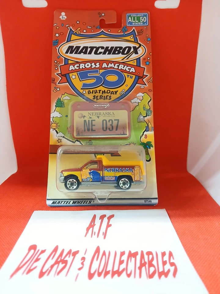Camión de volteo Matchbox Across America 50 cumpleaños #037 Nebraska Ford rojo 97546 Foto 1 de 1