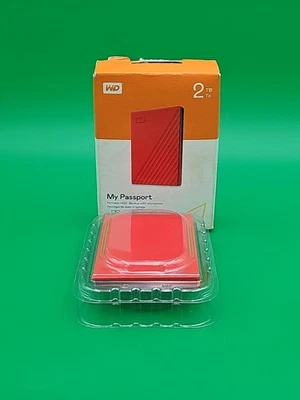 WD 2TB My Passport USB 3.2 Portable External Hard Drive WDBYVG0020BRD-WESN Red - Image 1 of 4
