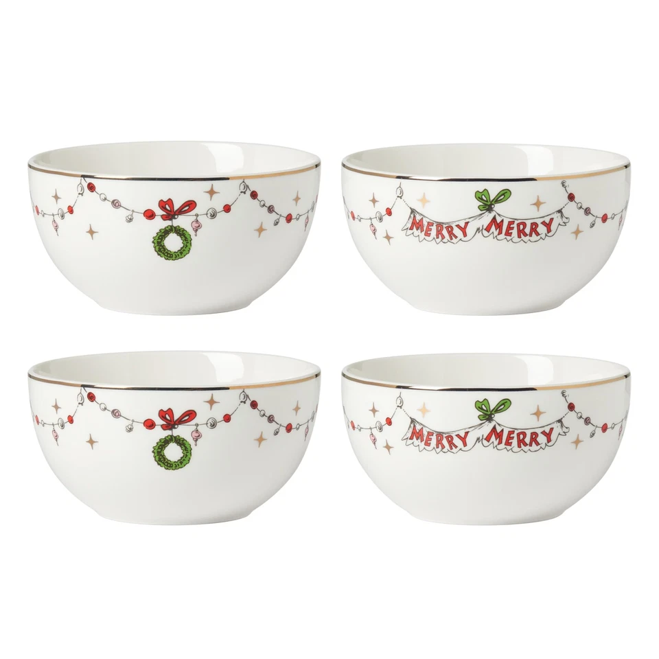 894167 Merry Grinchmas 4-Piece All-Purpose Bowl Set Christmas Dinnerware