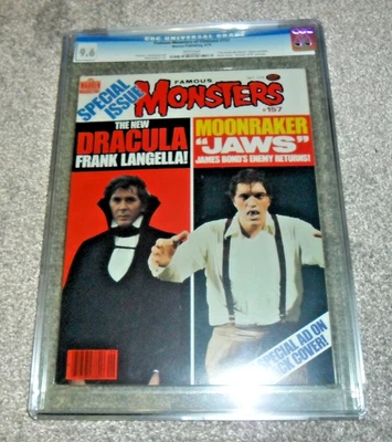 🧛‍1979 Famous Monsters #157 DRACULA JAWS JAMES BOND CGC Calificado 9.6 Casi Como Nuevo+ Foto 1 de 4