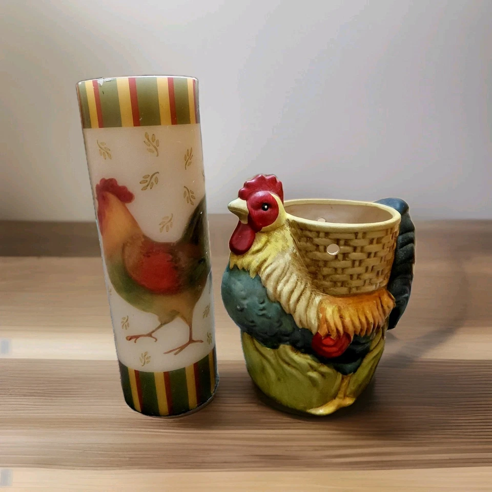 LÁMPARA LUZ GALLO CERÁMICA LUZ NOCHE 7" Alto, y Alto VELA  Foto 1 de 4
