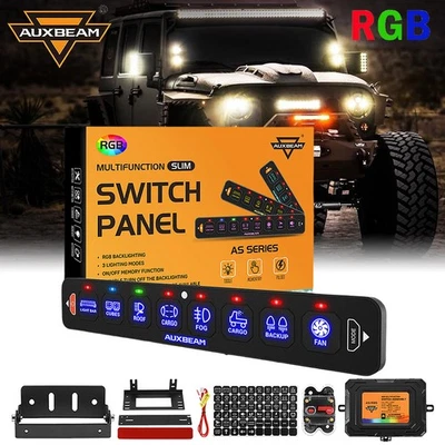 Painel interruptor AUXBEAM 8 gangues alternador/momentário/pulsado automático regulável para Jeep - Imagem 1 de 4