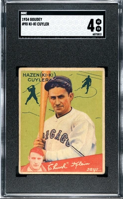 Goudey #90 1934 Ki-Ki Cuyler SGC 4 en muy buena condición-ex miembro del Salón de la Fama Chicago Cubs Foto 1 de 2