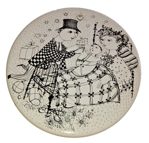 Vintage MCM Rosenthal Björn Wiinblad DEZEMBER Wunder Wandrelief Fliese Untersetzer Weihnachten - Bild 1 von 6