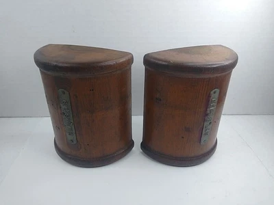 Vintage Wooden Wood Foundry Industrial Mold 2 Piece R.J. Reynolds Steampunk Art - Image 1 of 4