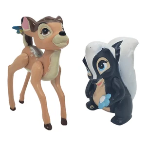 2 Vintage 1988 McDonald's Disney Bambi Figures Loose Flower Skunk Bambi Deer - Picture 1 of 11