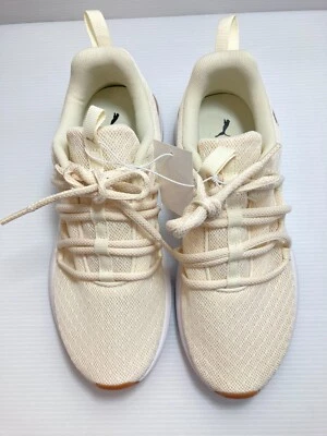 Puma Ladies' Prowl Knit Shoe Lace Up Sneaker Shoe - Cream - NEW - Choose Size - Image 1 of 3