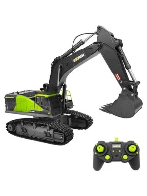 Nueva excavadora Huina 1593 RC 1:14 22 canales control remoto juguete verde existencias de EE. UU. Foto 1 de 4