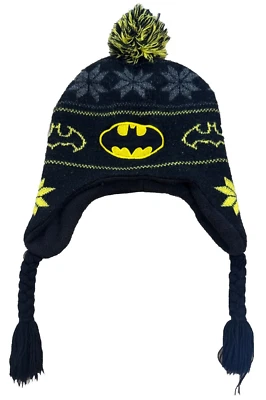 DC Batman laplander Gorro Invierno Sombrero Talla Única Estilo Peruano ¡Con Borlas! Foto 1 de 3