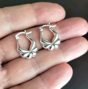 Pendientes de aro Erick's de plata de ley con diseño de cinta Taxco.925 - Imagen 1 de 7