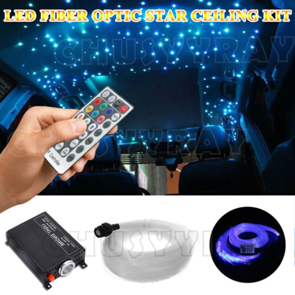 Fiber Optic RGBW Twinkle PMMA Fiber LED Optical Star Ceiling Kit Light 300pcs*2M - Image 1 of 4