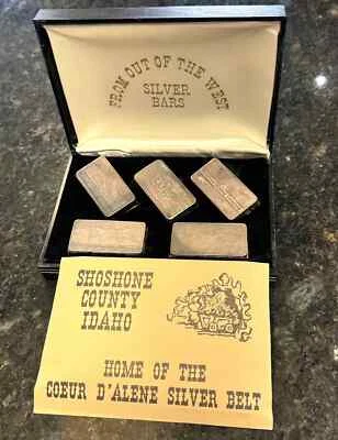 W. H. FOSTER INC. 1969 FROM OUT WEST 5PC .999 FINE SILVER BAR SET W/COA - 15oz - Image 1 of 4