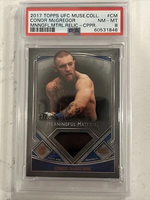 2017 Topps Museum UFC Meaningful Material Bronze Conor McGregor Shorts /35 PSA 8 - Image 1 of 2