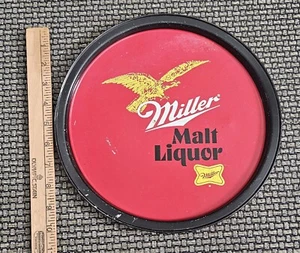 VINTAGE MILLER MALZ SCHNAPS DOSE SERVIERTABLETT Rot Schwarz & Gold Adler - Bild 1 von 2