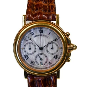 Breguet 1990er Marine Chronograph Ref. 3430 Perlmutt 36 mm 18 Karat Gelbgold - Bild 1 von 23