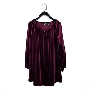 Lands' End Dusty Pink Metallic Velour Keyhole Neck 3/4 Sleeve Top - Size M - Picture 1 of 21