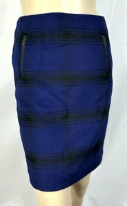 Talbots Blanket Pattern Wool Blend Pencil Skirt In Cobalt Size 4P - Picture 1 of 5
