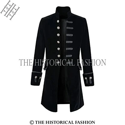 Elegante levita gótica de terciopelo negro elegante levita steampunk Foto 1 de 3