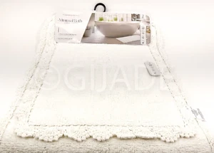 Minimal Bath 100% Cotton 2pc Rug Set Bathroom Rug Mat Anti-Slip Soft Cream New - Picture 1 of 6
