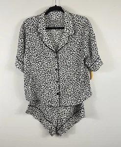 TART Intimates pyjama set women's black & white top Size L shorts Size M NWT - Picture 1 of 12