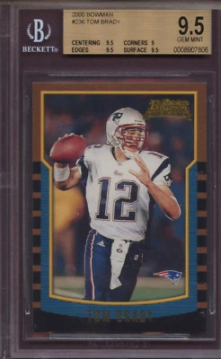 Tarjeta de novato Bowman 236 Tom Brady BGS 2000 9,5 gema como nueva radiocontrol Foto 1 de 3