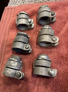 6    1"   Greenfield BX Squeeze Connector Zinc Straight Conduit + 15  FREE - Picture 1 of 5