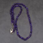 80.00 Cts Natural Amethyst Faceted Round Shape Beaded Jewelry Necklace SK21E514